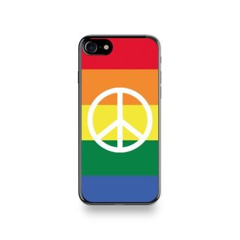 Coque Iphone 8 Silicone motif Peace Drapeau Gay