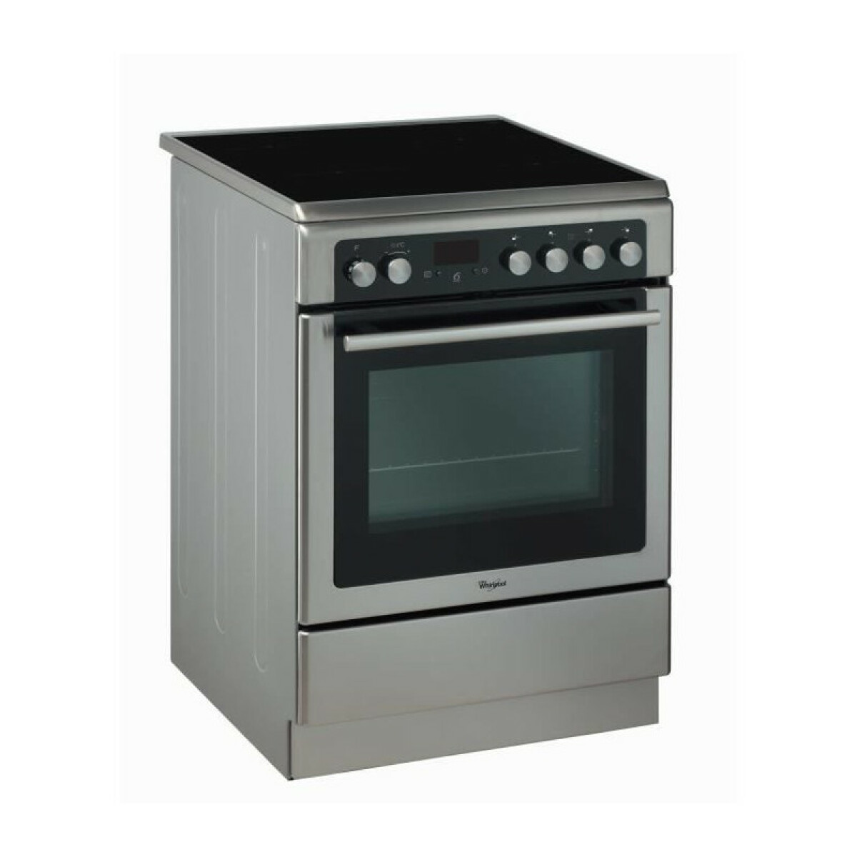 WHIRLPOOL- AXMT6534/IX – Cuisiniere Vitroceramique – 4 foyers – 6400W -Four Chaleur Pulsee Pyrolyse – 57L – A – 60x60cm -Inox