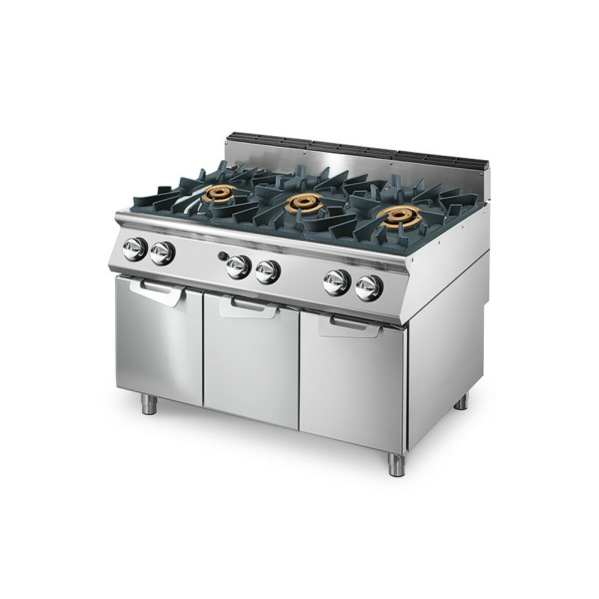 Cuisinière Gaz avec 3 Brûleurs Chacun 16 kW sur Coffre 3 Portes – Virtus