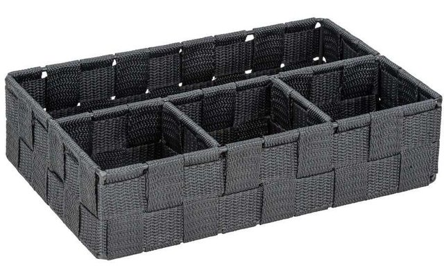 Wenko Adria petit panier de rangement 4 compartiments gris foncé