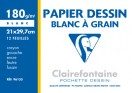 12 FEUILLES DE PAPIER DESSIN BLANC CLAIREFONTAINE 21X29,7CM – 180G