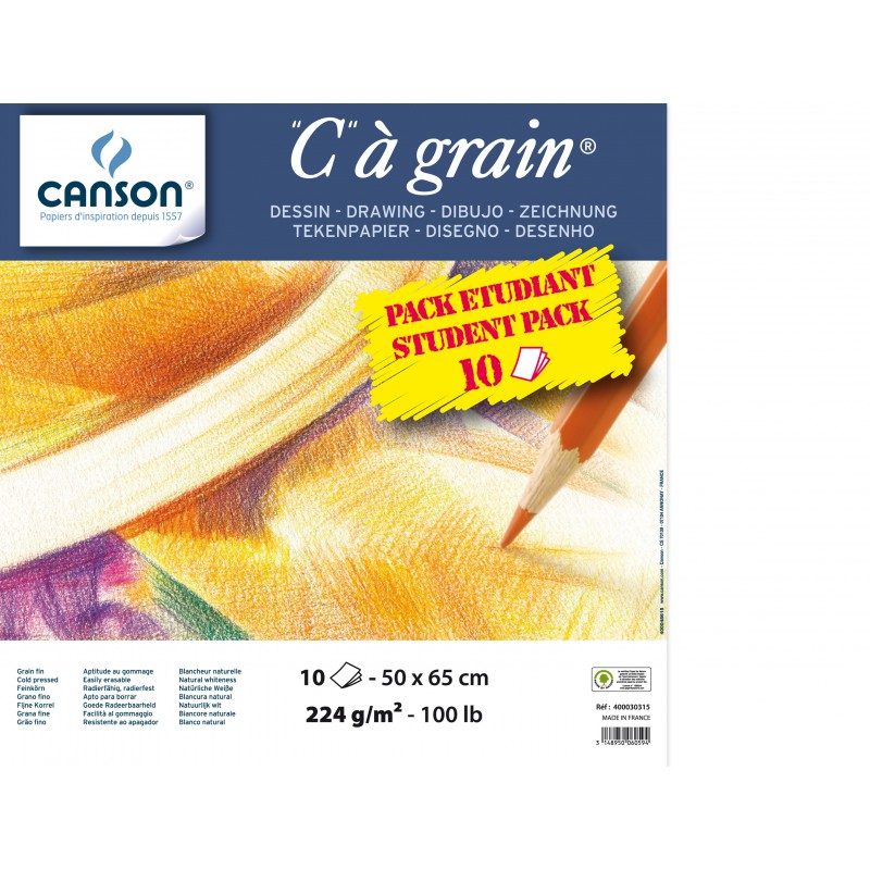 Papier C à Grain 50×65 10 feuilles – Canson