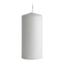 Bougie Cylindrique pilier Blanc H 13 cm