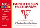 12 FEUILLES DE PAPIER DESSIN GRAIN CLAIREFONTAINE 24X32CM – 160G