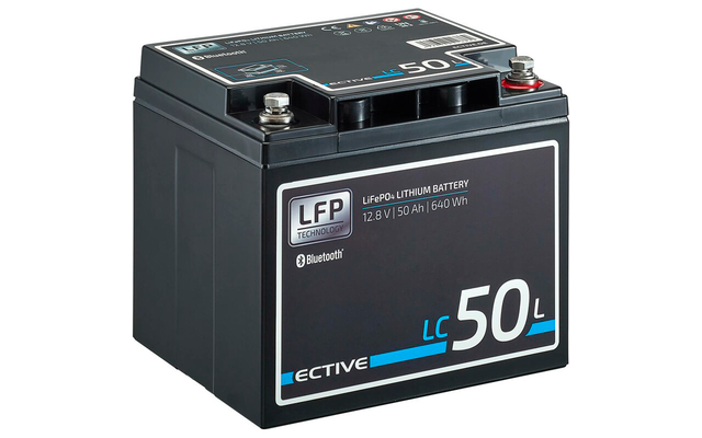Ective LC 50L BT 12 V LiFePO4 Batterie d’alimentation au lithium 50 Ah