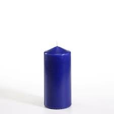 Bougie Cylindrique pilier Bleu foncé H 13 cm