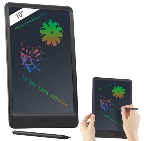 Ardoise LCD 10″ 25,4 cm multicolore avec stylet et verrouillage des touches
