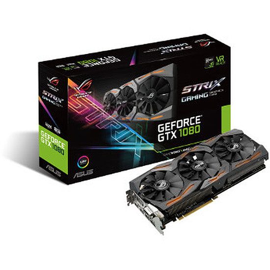 Asus GeForce GTX 1080 STRIX A8G 8 Go + HTC Vive GeForce GTX 1080, 1670 MHz (1695 MHz Mode OC), PCI-Express 16x, 8 Go, 10 010 MHz