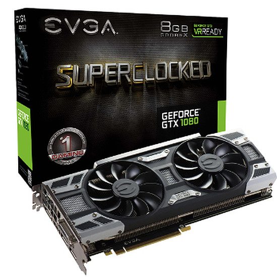 EVGA GeForce GTX 1080 SuperClocked Gaming – 8 Go GeForce GTX 1080, 1708 MHz, PCI-Express 16x, 8 Go, 10 010 MHz