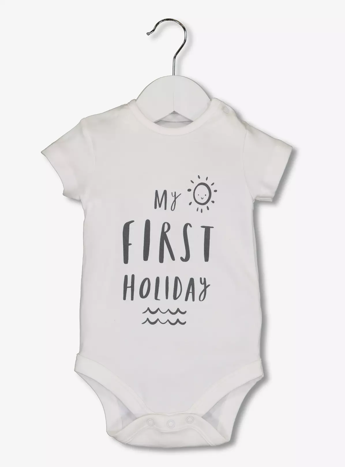 Online Exclusive White Holiday Slogan Bodysuit – Newborn
