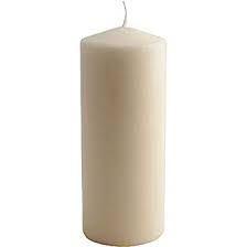 Bougie Cylindrique pilier Crème H 13 cm