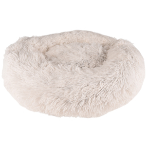 Coussin Relax rond à froufrous blanc