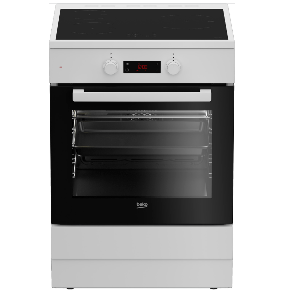 Cuisinière induction 72l 3 feux blanc – FSE68302MWC – BEKO