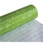 Papier cadeau réversible Papier 50m (L) x 70cm (l) Vert, blanc