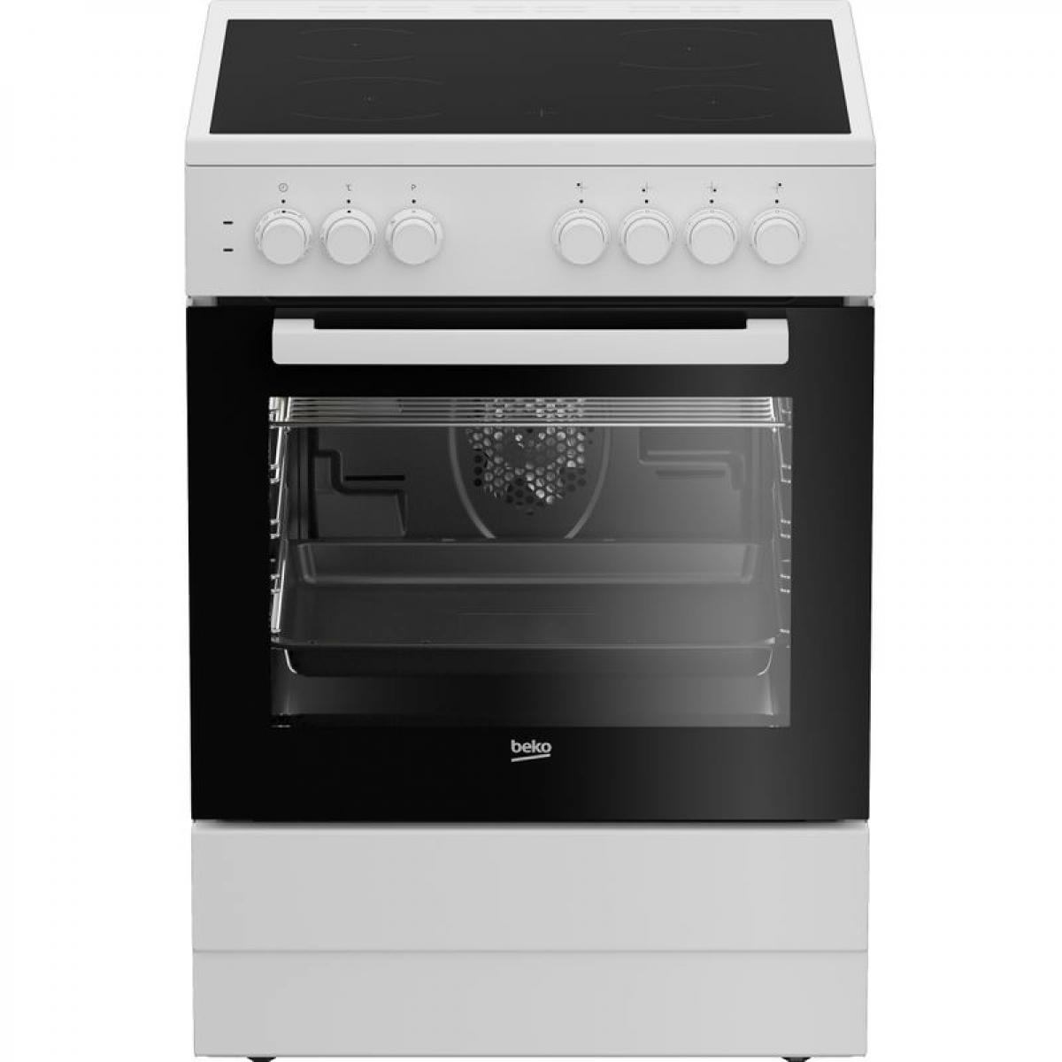 Cuisinière vitrocéramique BEKO CUV6710B 4 foyers 60 cm Blanc