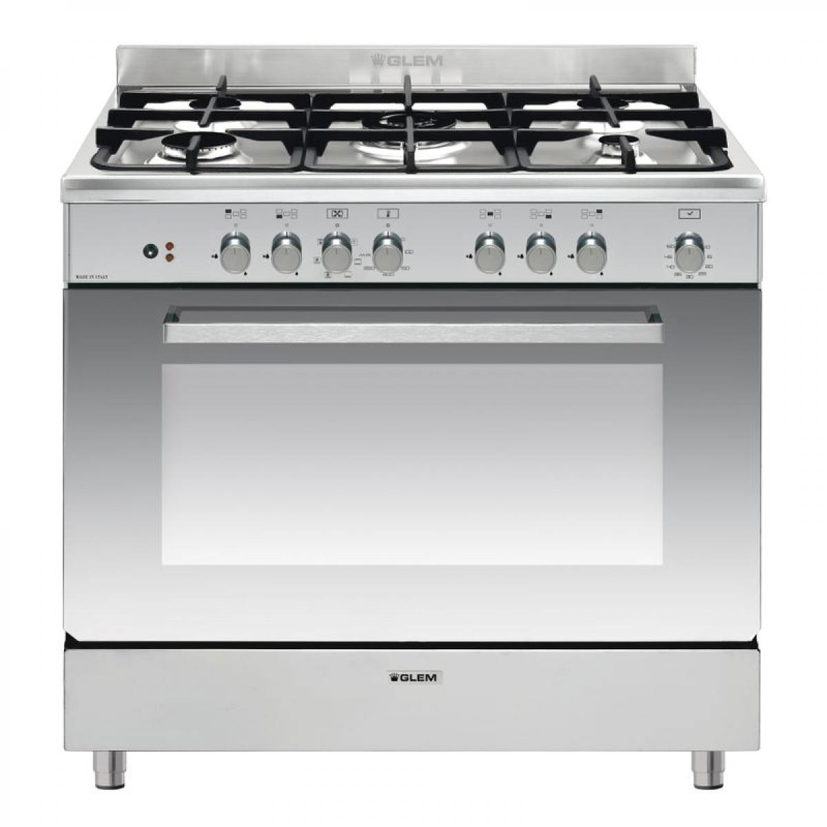 Piano de cuisson GLEM GEB96CIX 5 foyers Inox