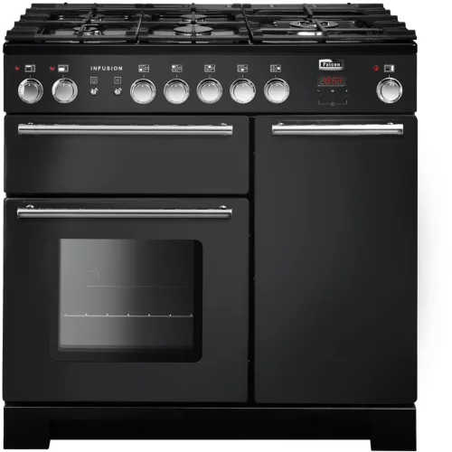 Piano de cuisson gaz Falcon INFUSION CHARBON MAT SATINE CHROME
