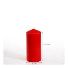 Bougie Cylindrique pilier Rouge H 13 cm