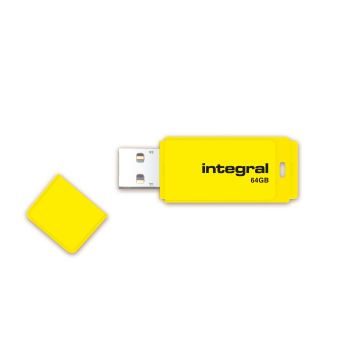 Clé USB 2.0 Integral Neon 64 Go Jaune