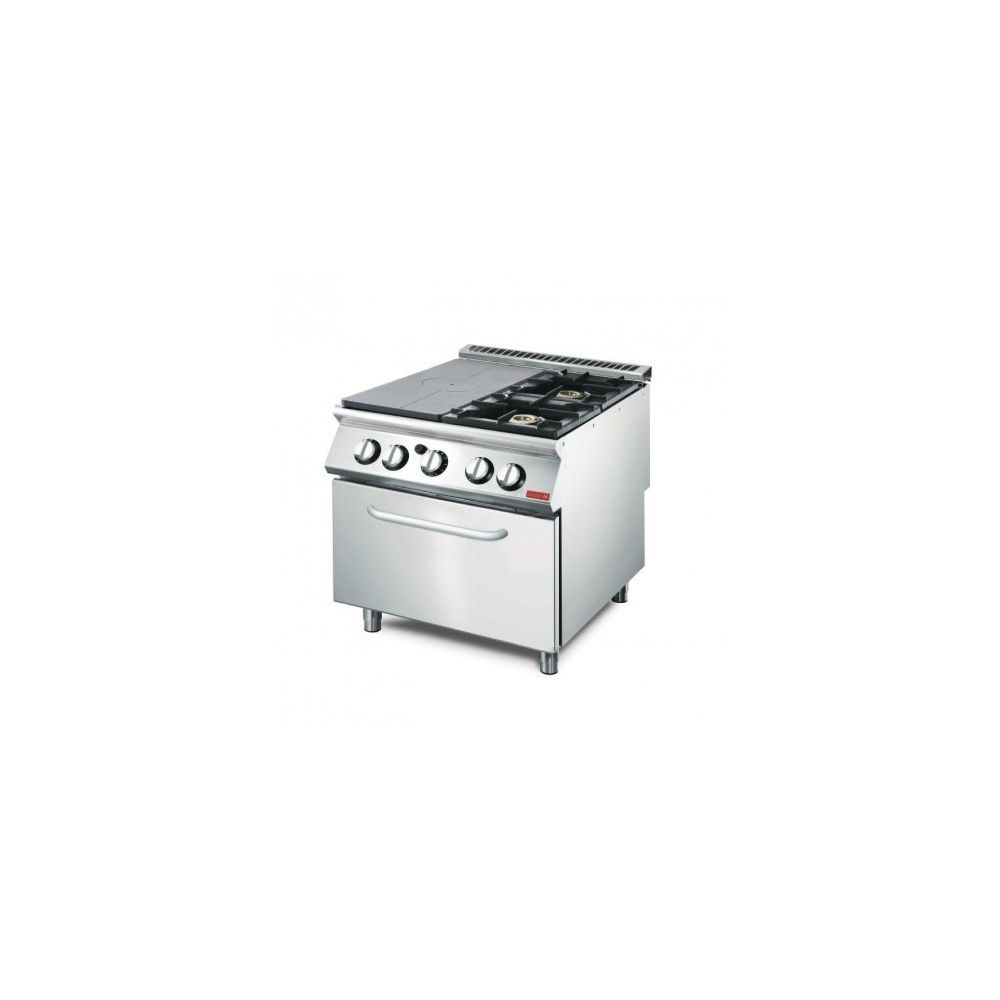 Fourneau plaque coup de feu 2 feux vifs – Four à gaz – Gastro M – 700
