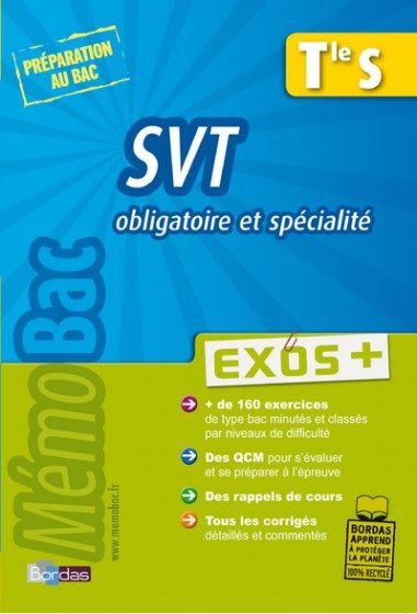 MEMOBAC EXOS + SCIENCES VIE TERRE TERMINALE S OBLIGATOIRE ET SPECIALITE