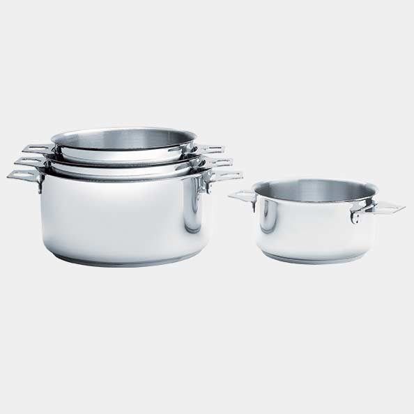 Casserole Faitout TWISTY lot de 4 avec queue et clips noirs