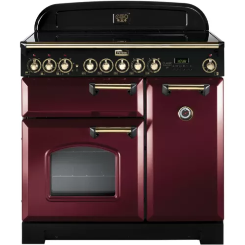 Piano de cuisson vitrocéramique Falcon CLASSIC DELUXE 90 ROUGE AIRELLE LAITON
