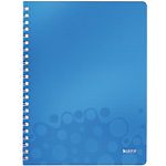 Cahier double spirale Leitz A4 WOW Ligné 160 Pages Bleu