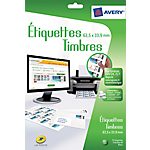 Étiquettes spéciales timbres Papier Avery 212 (H) x 457 (l) mm Blanc – 72 / Paquet