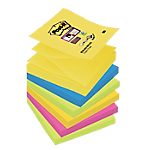 Notes adhésives Post-it Rio 76 (H) x 76 (l) mm 70 g/m² Jaune, fuschia, orange néon – 6 / paquet