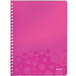 Cahier à spirale Leitz A4 WOW Quadrillé Petits carreaux 160 Pages 80 g/m² Rose