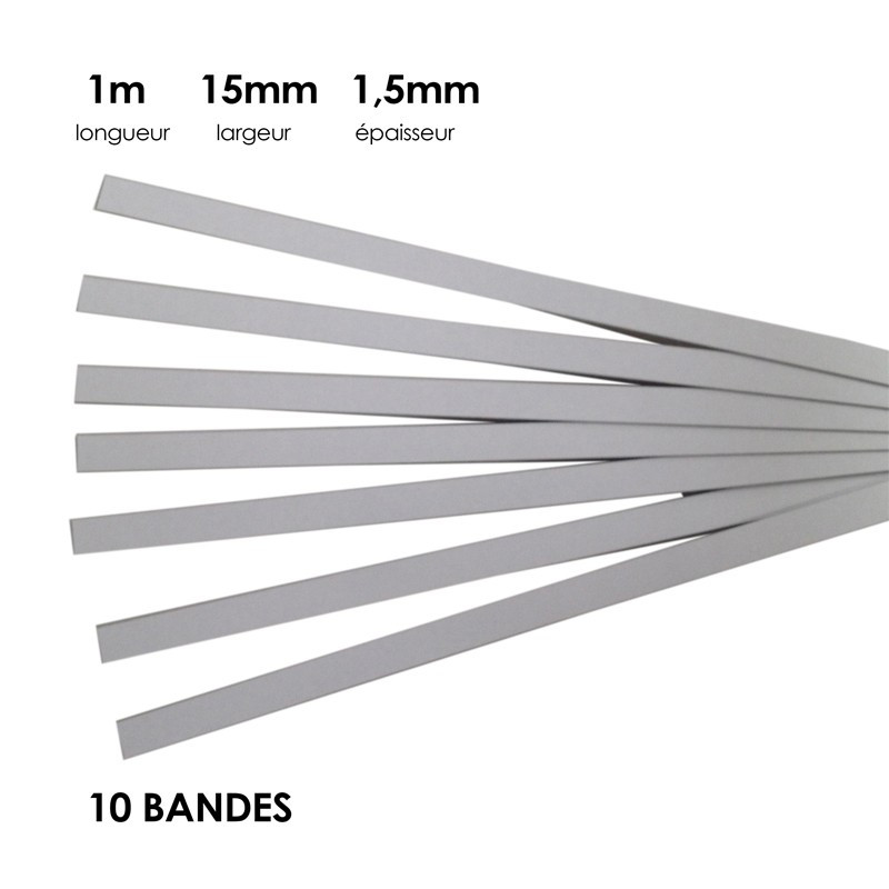 Carton à anglaiser 15×1,5 mm, 10 bandes de 1m