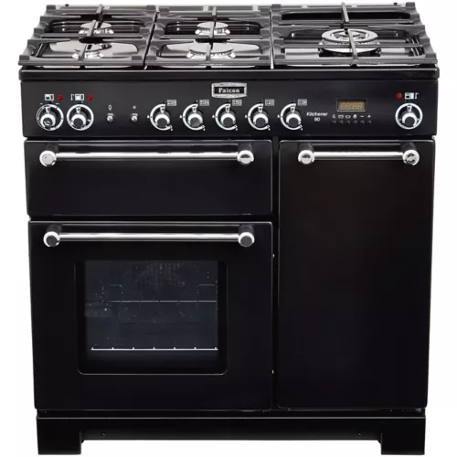 Piano de cuisson gaz Falcon KITCHENER 90 MIXTE NOIR CHROME
