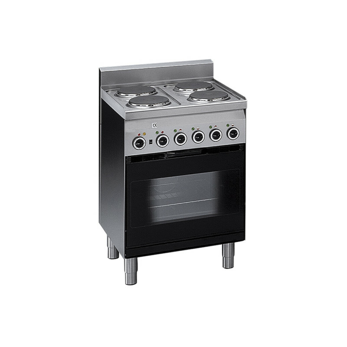 Cuisinière Électrique, 4 Plaques, 1 Four Électrique à Convection avec Gril Électrique – Virtus