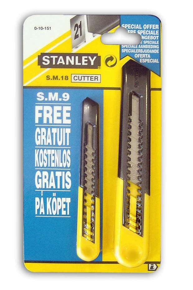 2 cutters 18 mm et 9 mm STANLEY