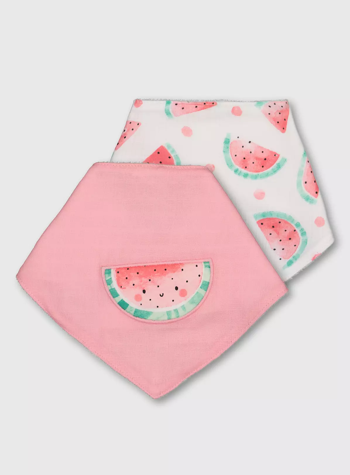 Pink & White Watermelon Hanky Bibs 2 Pack – One Size