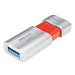 Clé USB PNY Wave Attache 64 Go Orange, argent
