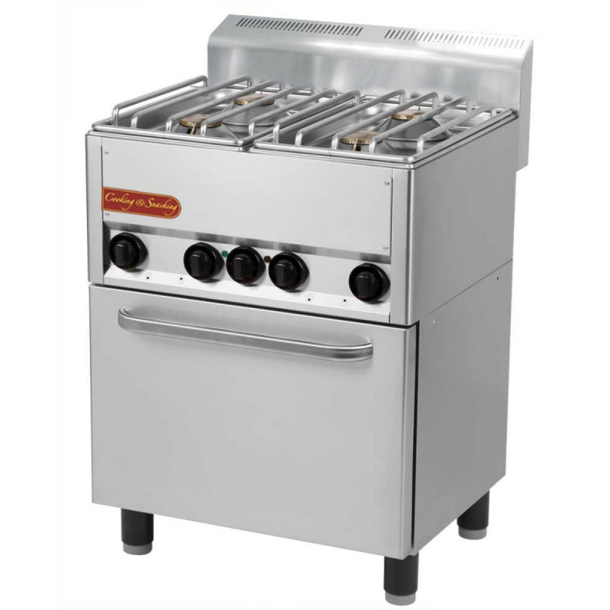 Fourneau 4 Feux Gaz sur Four Électrique GN 1/1 – Snack 600
