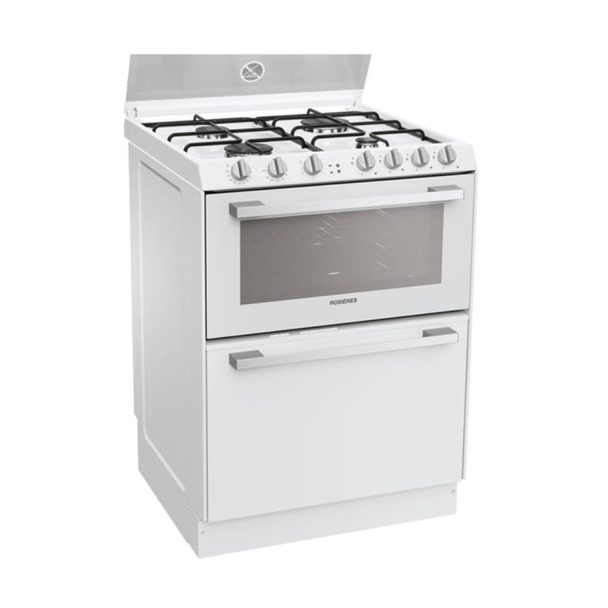 Cuisinière gaz combiné lave-vaisselle 60cm 6c 56db blanc – TR4GNORB/1 – ROSIERES