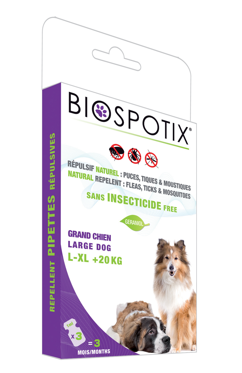 Pipettes répulsives naturelles Biospotix – Grand chien