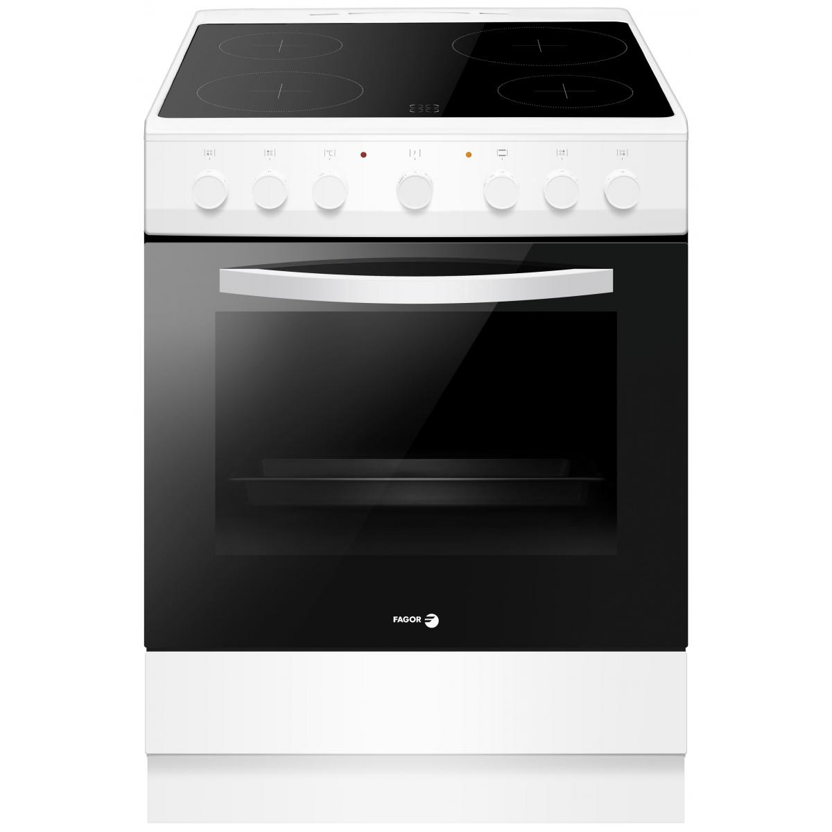 Cuisinière vitrocéramique 67l 4 feux blanc – facv1001b – FAGOR