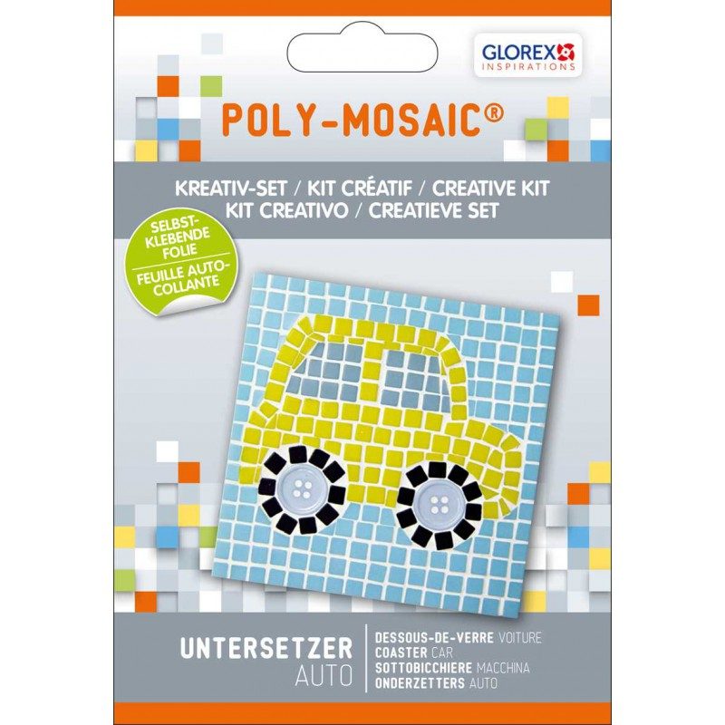 Kit Créatif Poly-Mosaic Dessous de verre voiture – Glorex