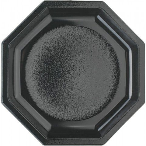 Assiette octogonale noire PS, 185mm