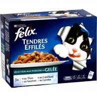 Pâtée pour chats Tendres Effilés poissons en gelée Félix