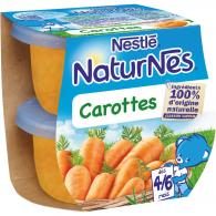 Petits pots bébé dès 4/6 mois, carottes Naturnes
