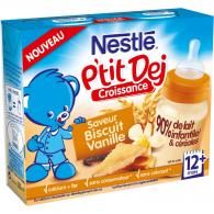 Lait et céréales bébé 12+ mois biscuit vanille Nestlé