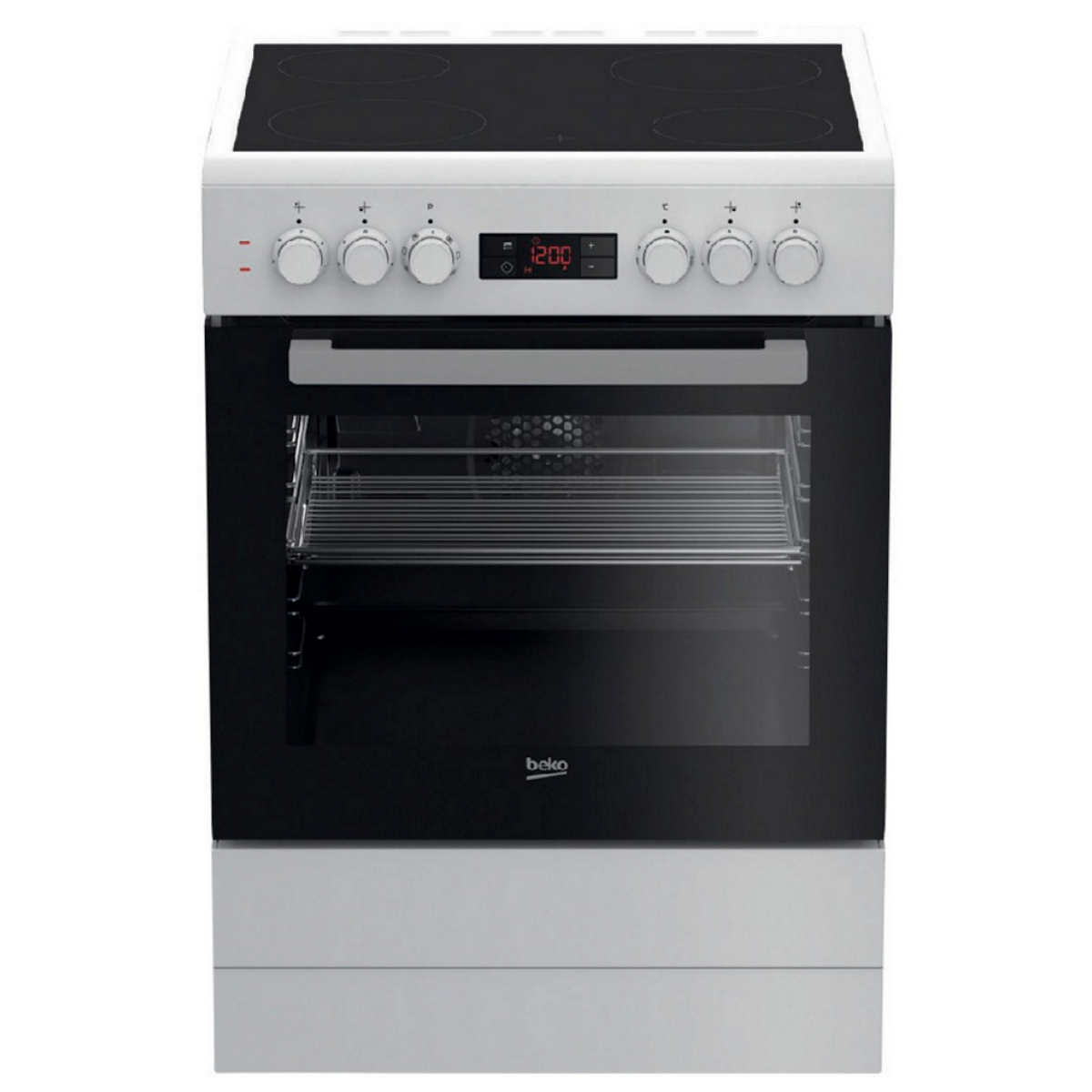 Cuisinière électrique a 72l 4 feux blanc – fse67300wcs – BEKO