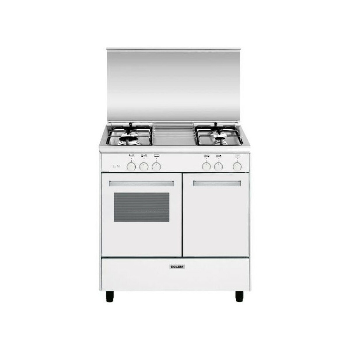 Cuisinière gaz 49l 4 feux blanc – ga85pmwh – GLEM