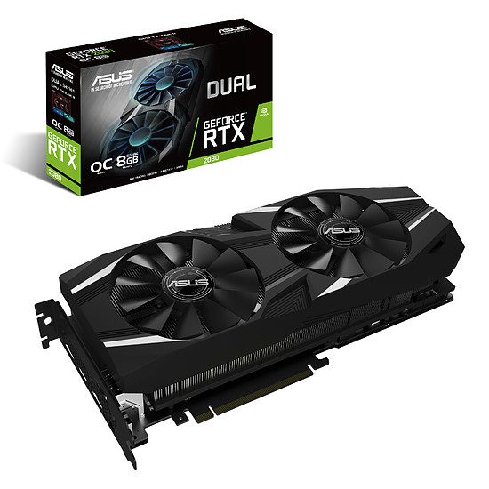 Asus GeForce RTX 2080 Dual OC – 8 Go GeForce RTX 2080, PCI-Express 16x, 8 Go