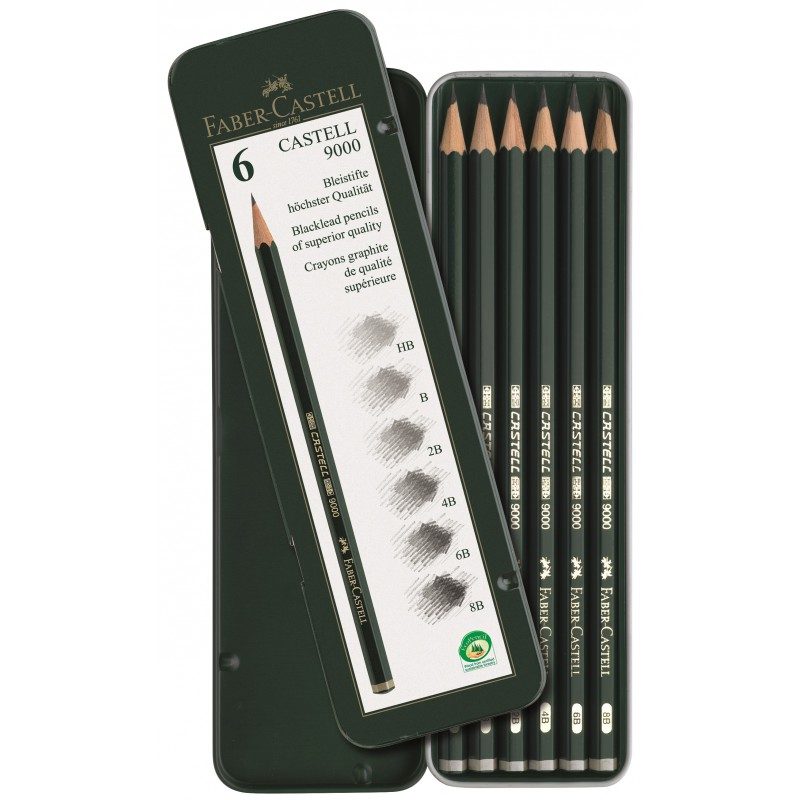 Set crayon graphite Castell 9000 x6 – Faber-Castell